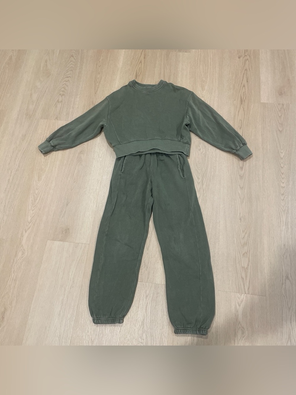 Zara Olive Green Sweatpants Set
